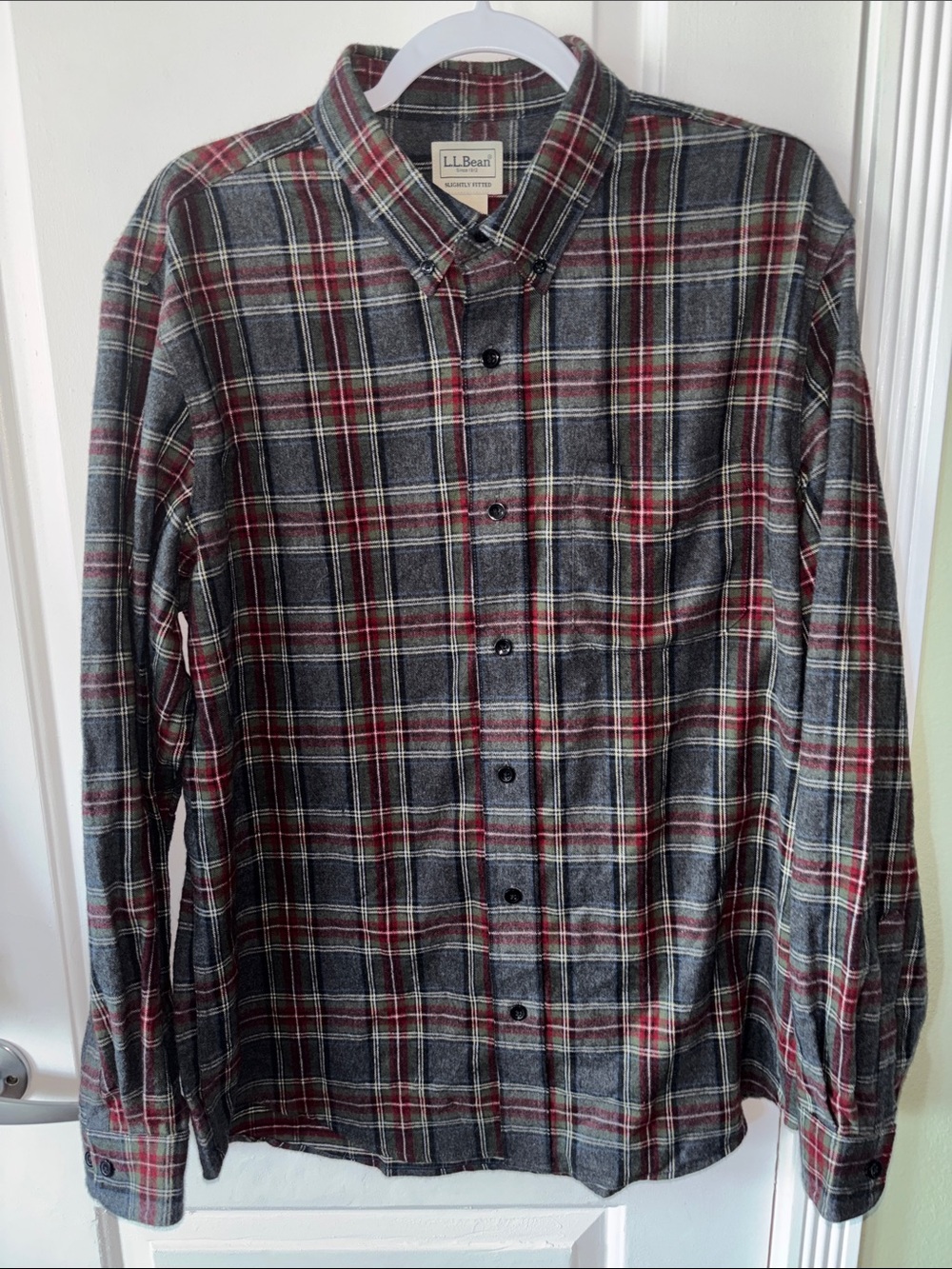 NWOT L.L. Bean Men's flannel plaid Plaid Button-Down Shirt L